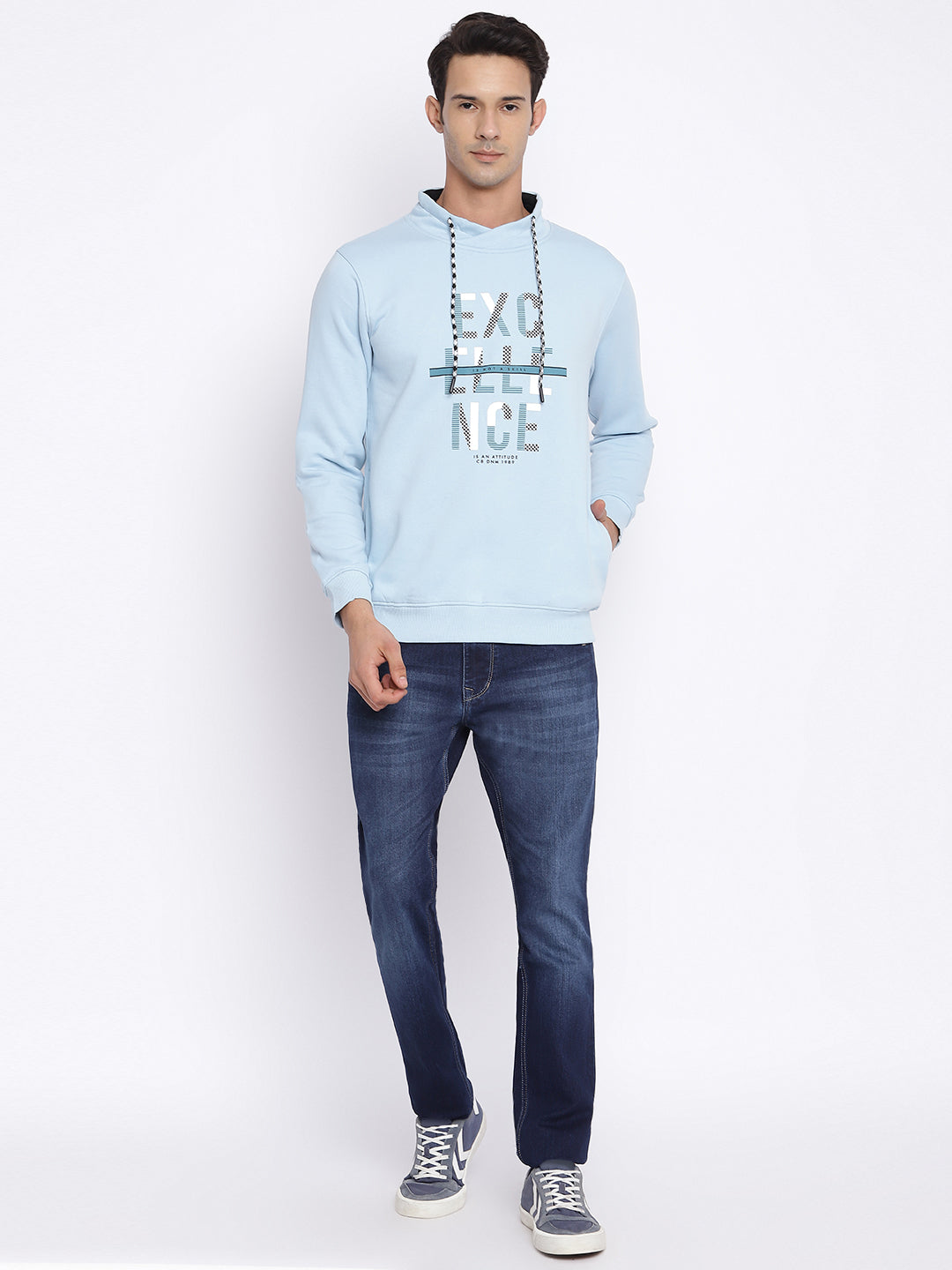 Cantabil Men Dark Carbon Blue Jeans (7046528958603)