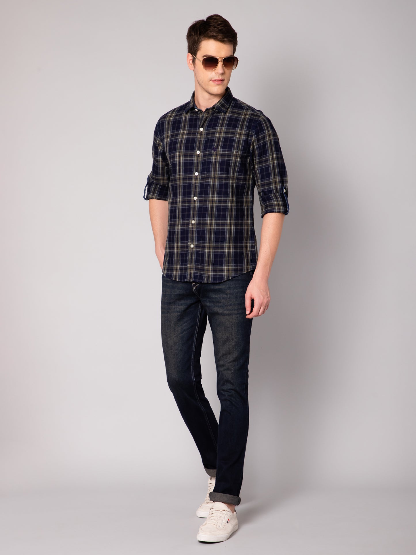 Cantabil Mens Dirty Green Jeans (7034037076107)