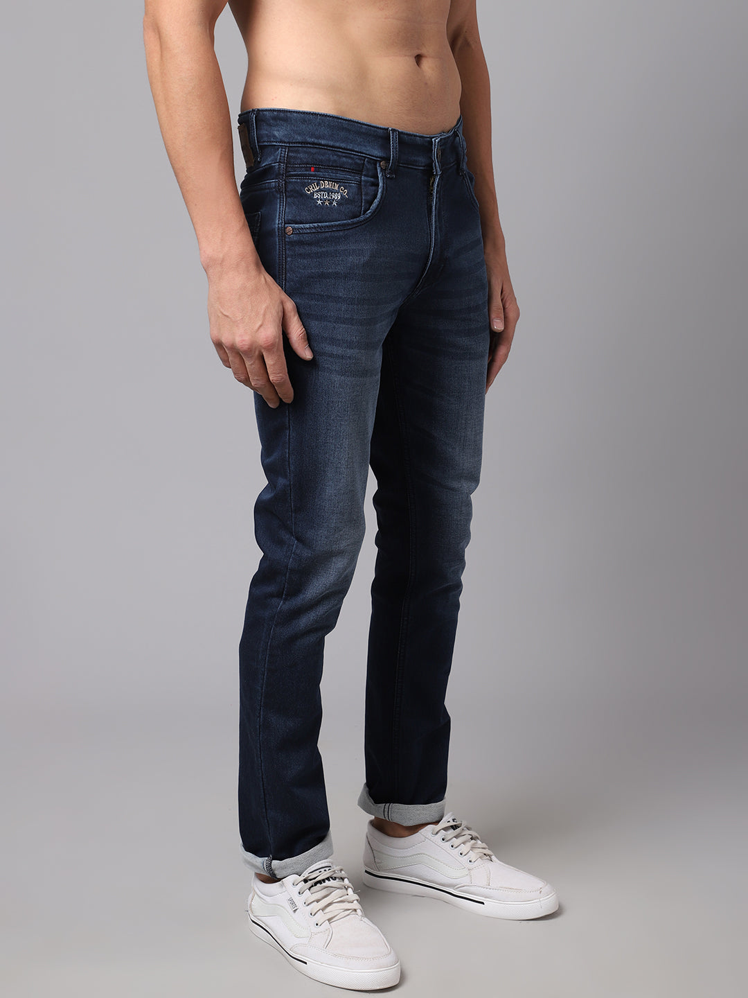 Cantabil Mens Dark Mercerised Jeans (7034062864523)