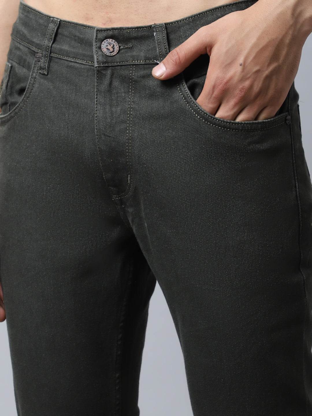 Cantabil Mens Olive Jeans (7035235270795)
