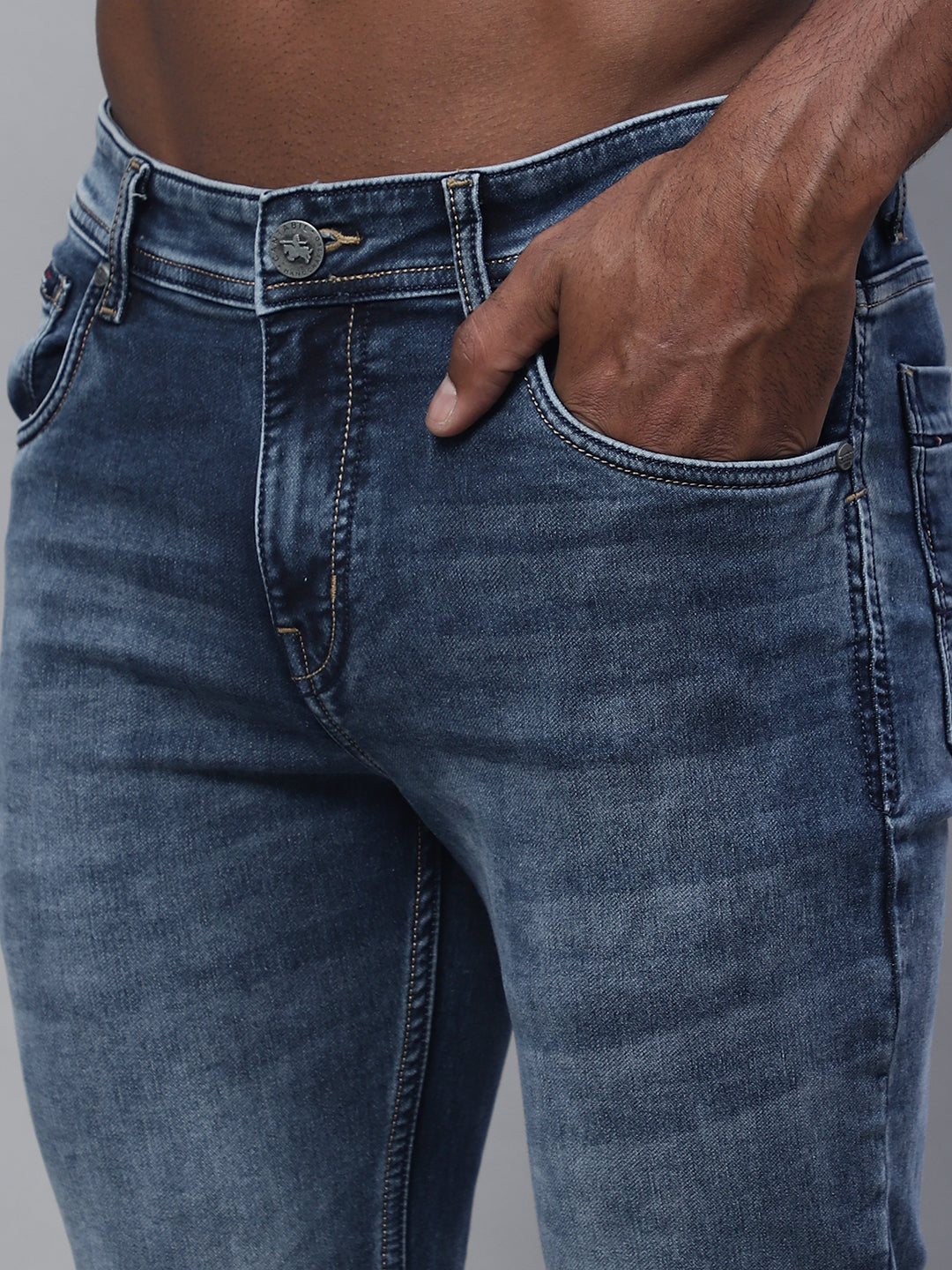 Cantabil Men Dirty Blue Jeans (7114303602827)