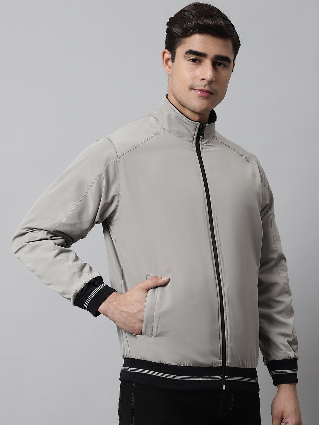 Cantabil Mens Grey Reversible Jacket (7061810675851)