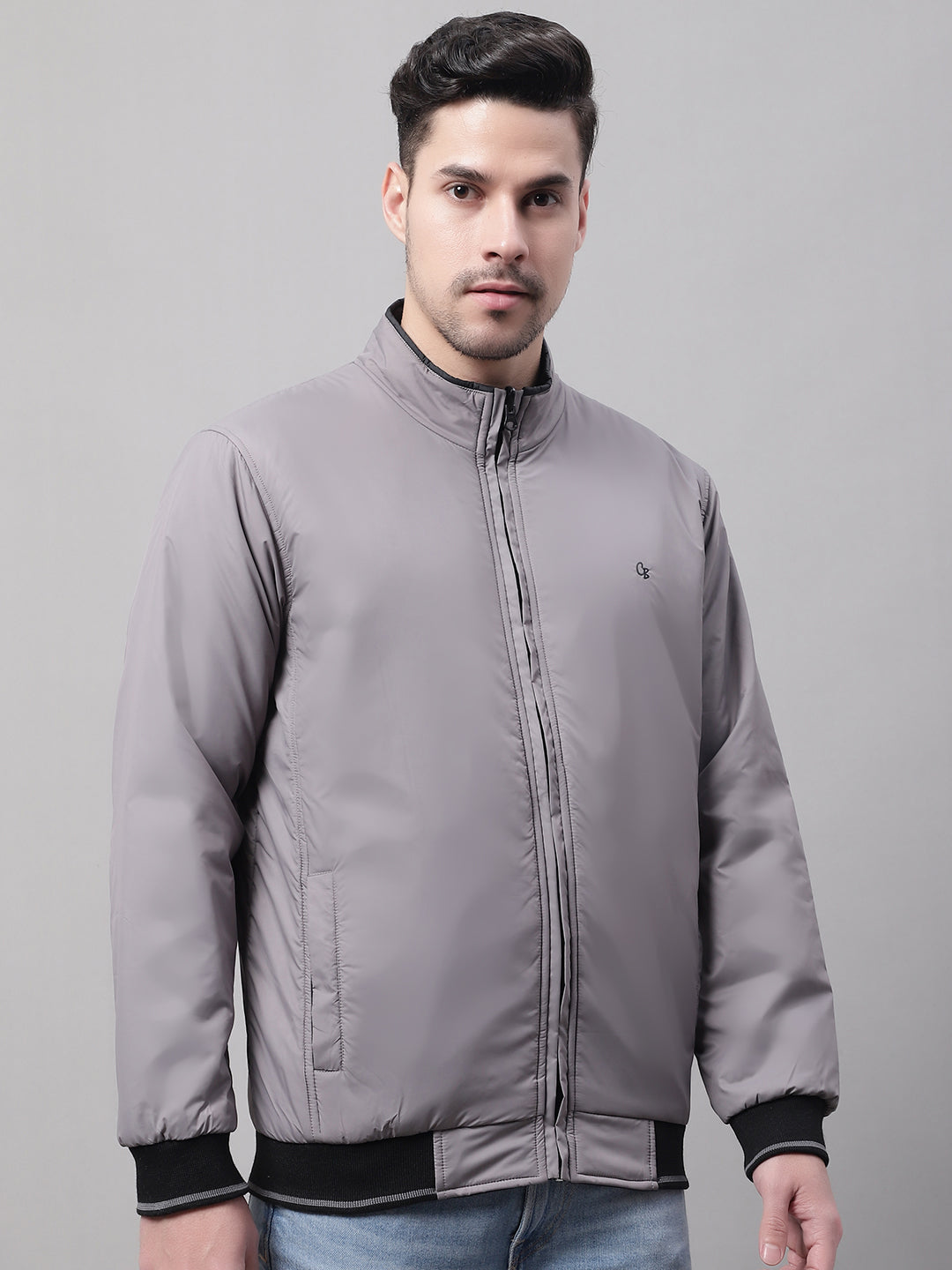 Cantabil Men Reversible Grey Jacket (7088979280011)