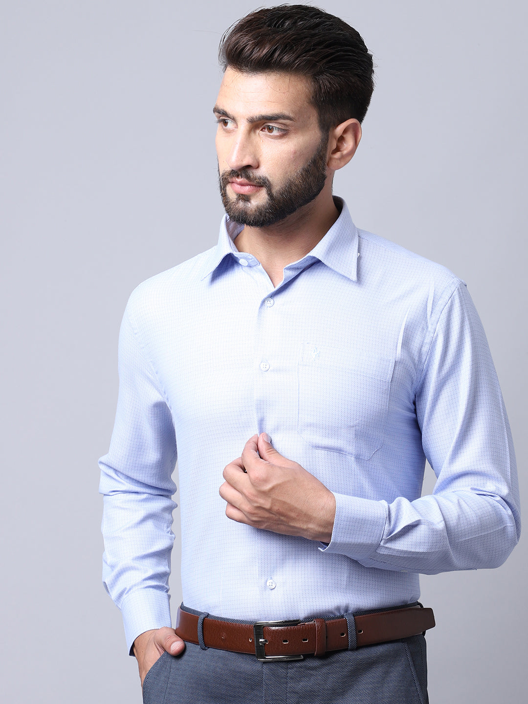 Cantabil Men's Sky Blue Formal Shirt (7004217671819)