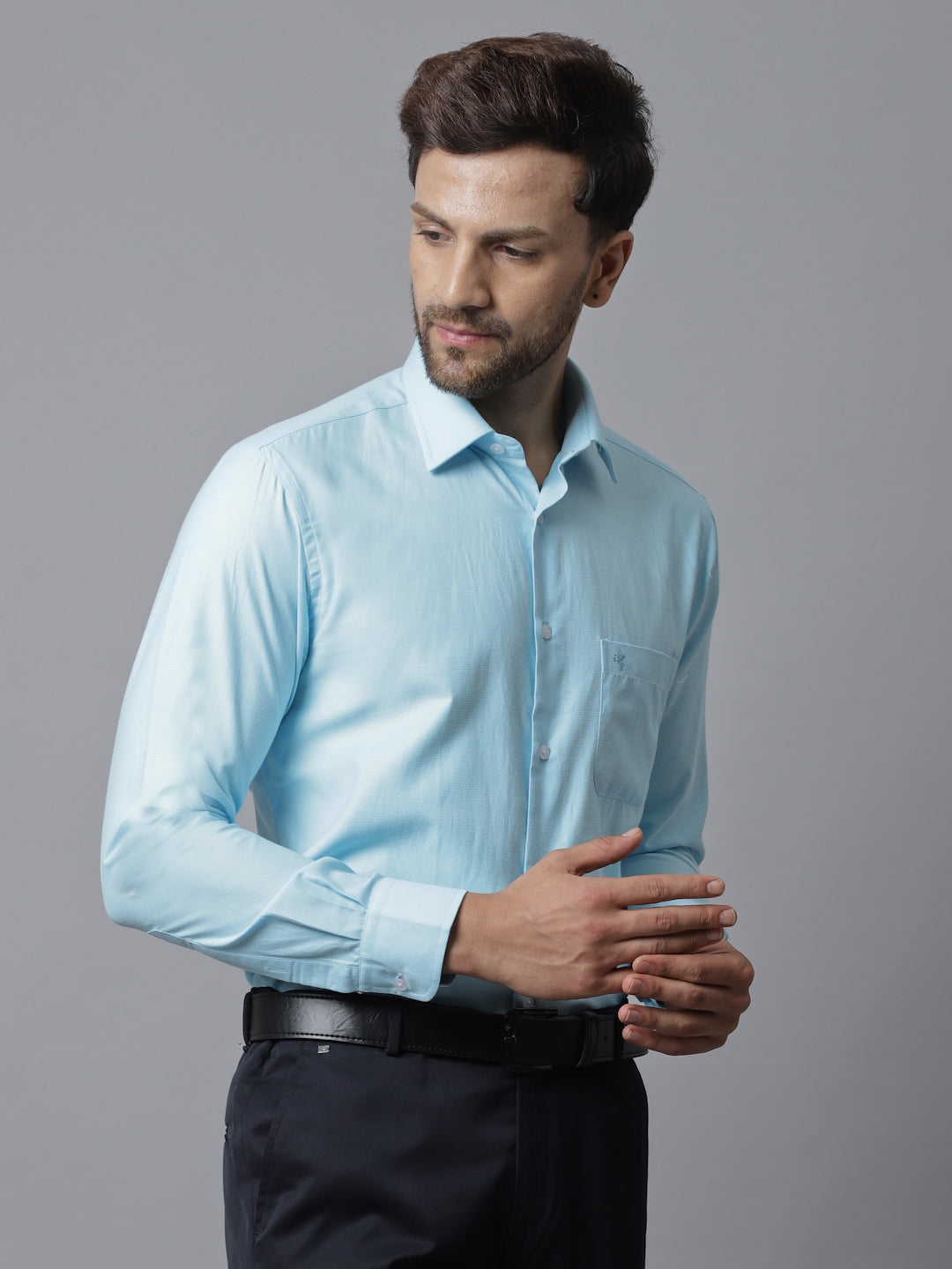 Cantabil Men Sky Blue Shirt (7048893792395)