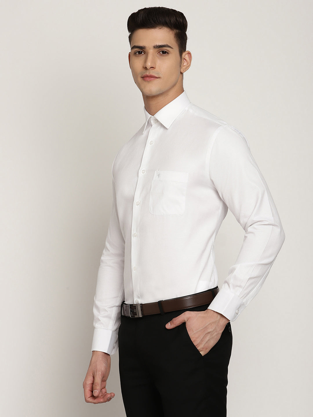Cantabil Men's White Formal Shirt (6831143682187)