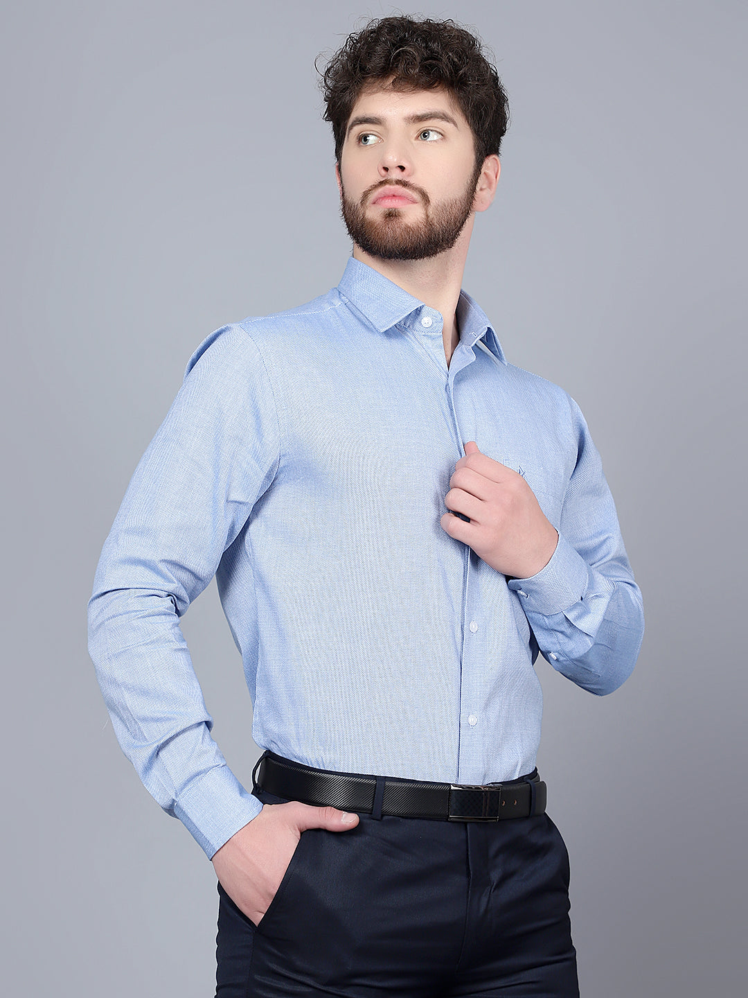 Cantabil Men Blue Shirt (7091456114827)