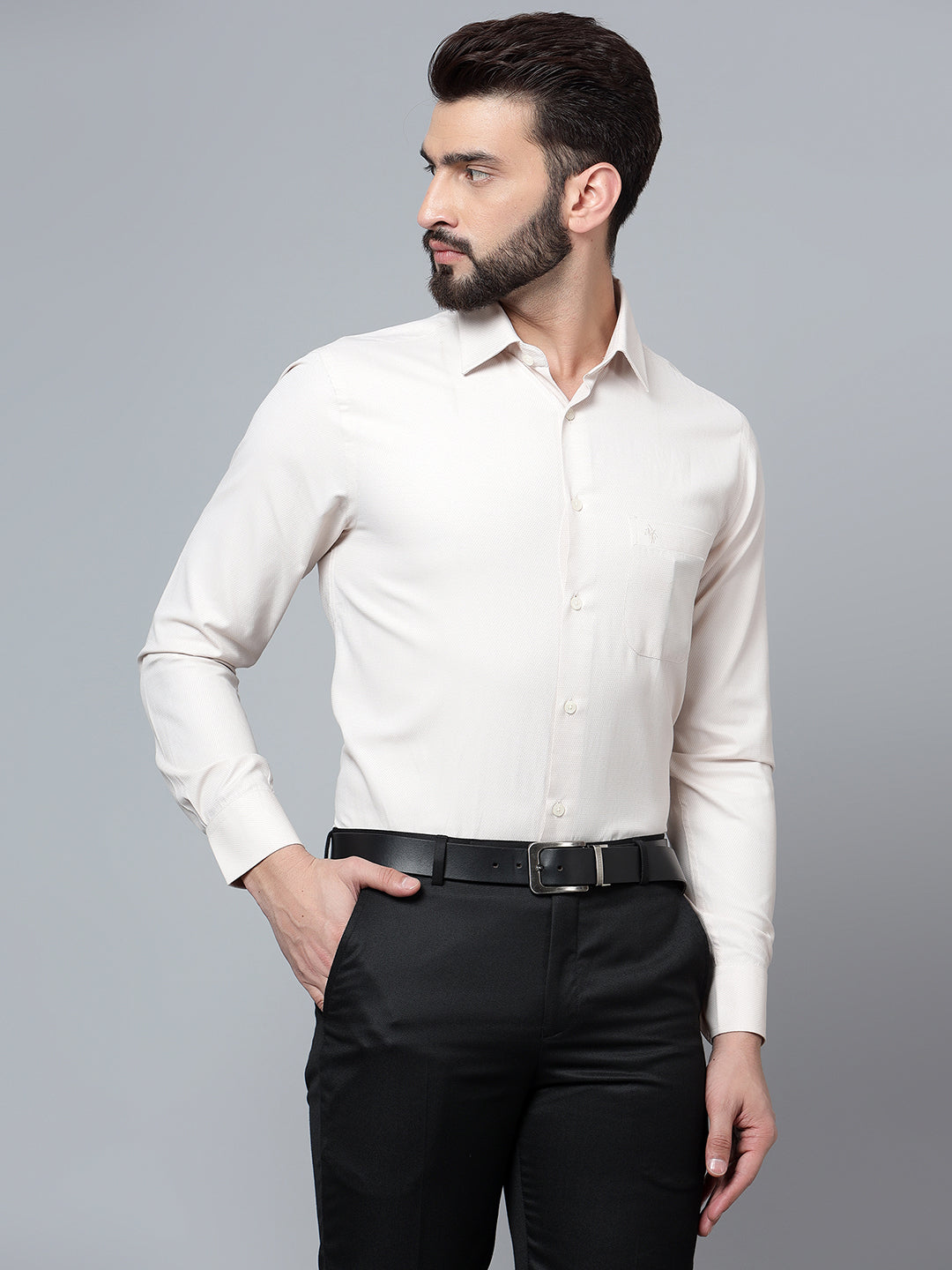 Cantabil Men Beige Shirt (7121329520779)