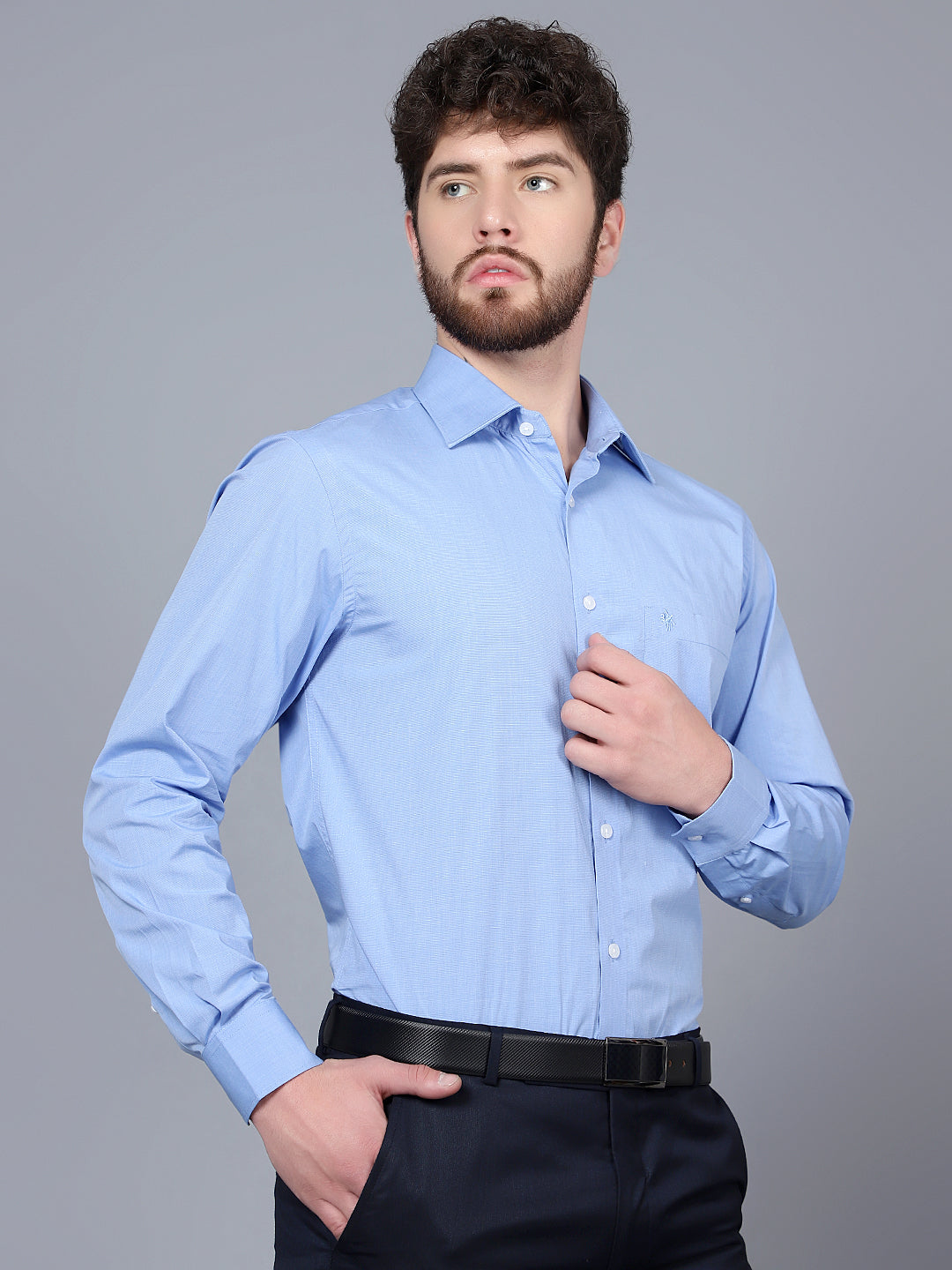 Cantabil Men Sky Blue Shirt (7091422658699)