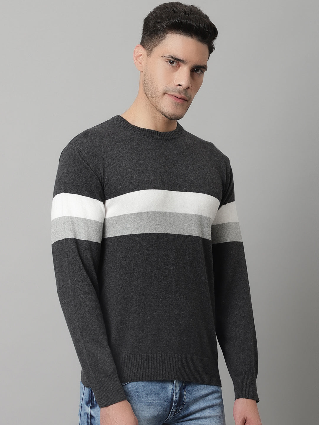 Cantabil Mens Grey Melange Sweater (7047834566795)