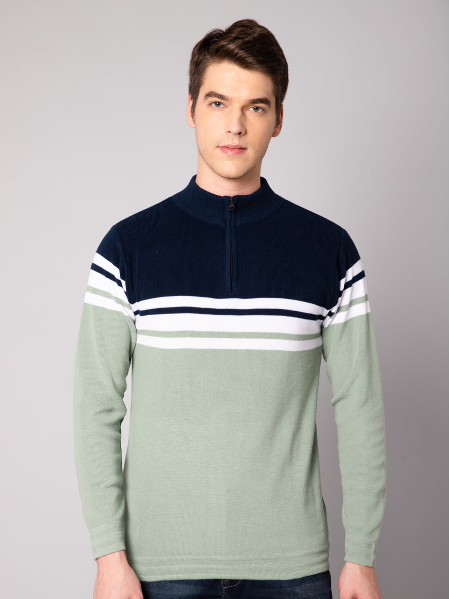 Cantabil Mens Light Green Sweater