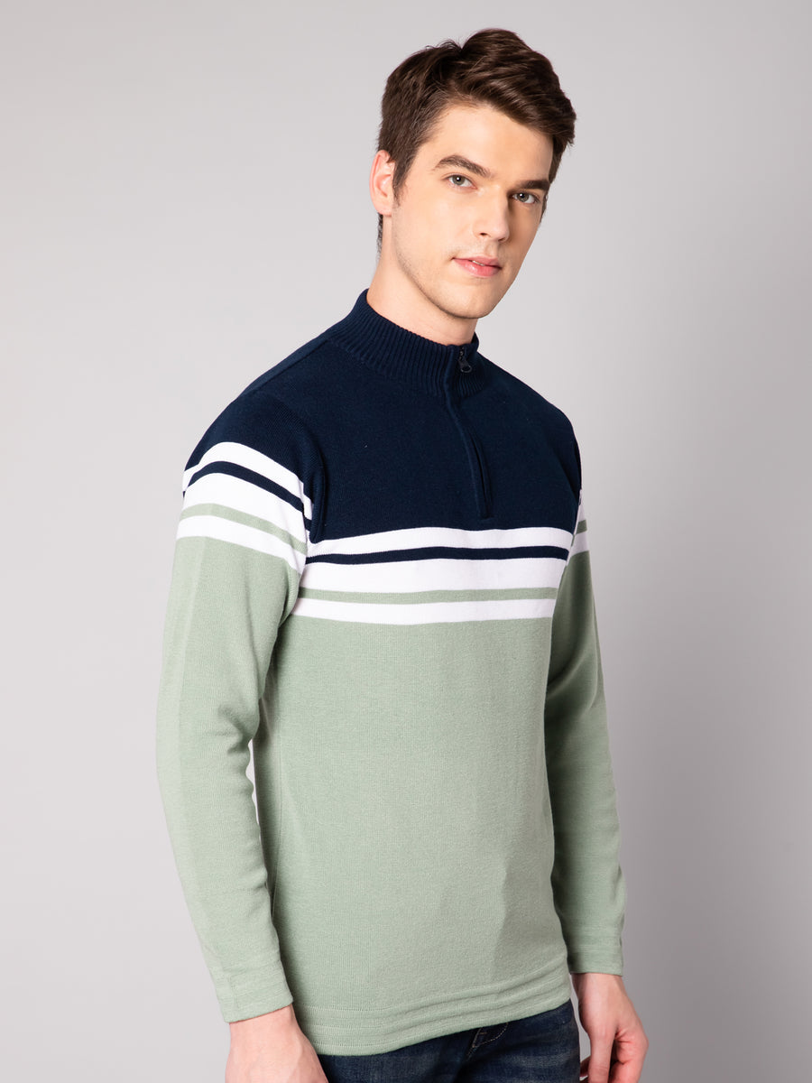 Cantabil Mens Light Green Sweater