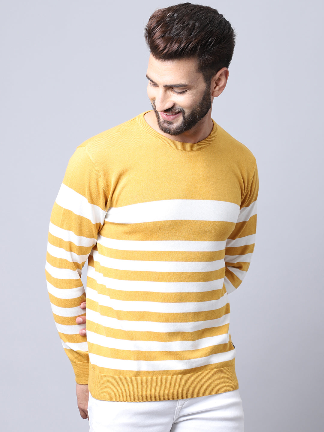 Cantabil Men Mustard Pullover Sweater (7008196395147)