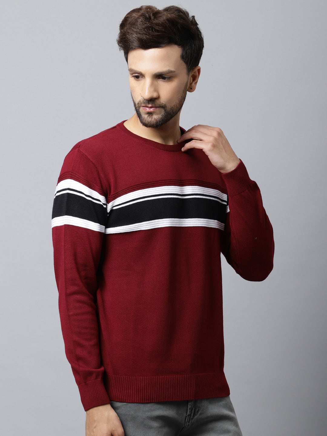 Cantabil Mens Maroon Sweater (7032520507531)