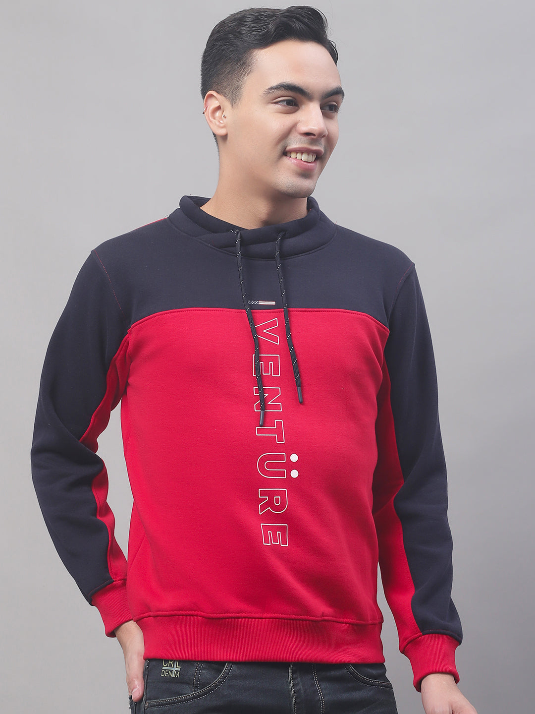 Cantabil Men Red Sweatshirts (7091566215307)