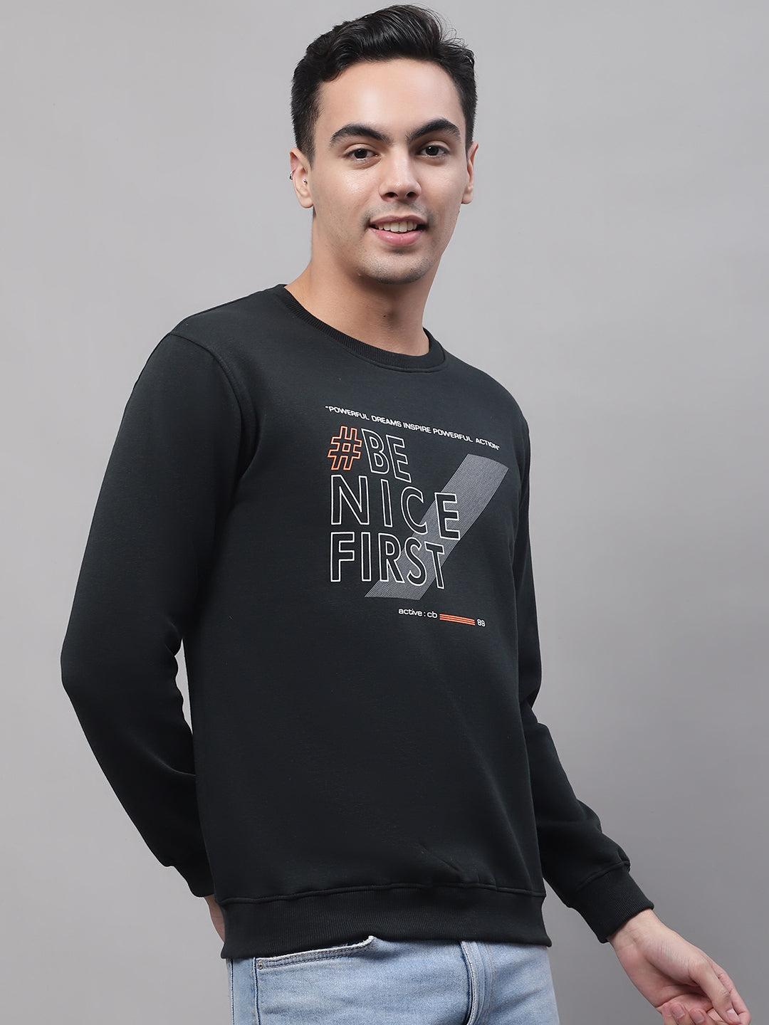 Cantabil Men Bottle Green Sweatshirts (7091556614283)