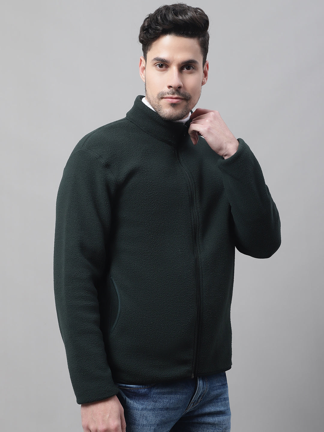 Cantabil Men Bottle Green Sweatshirt (7087830499467)