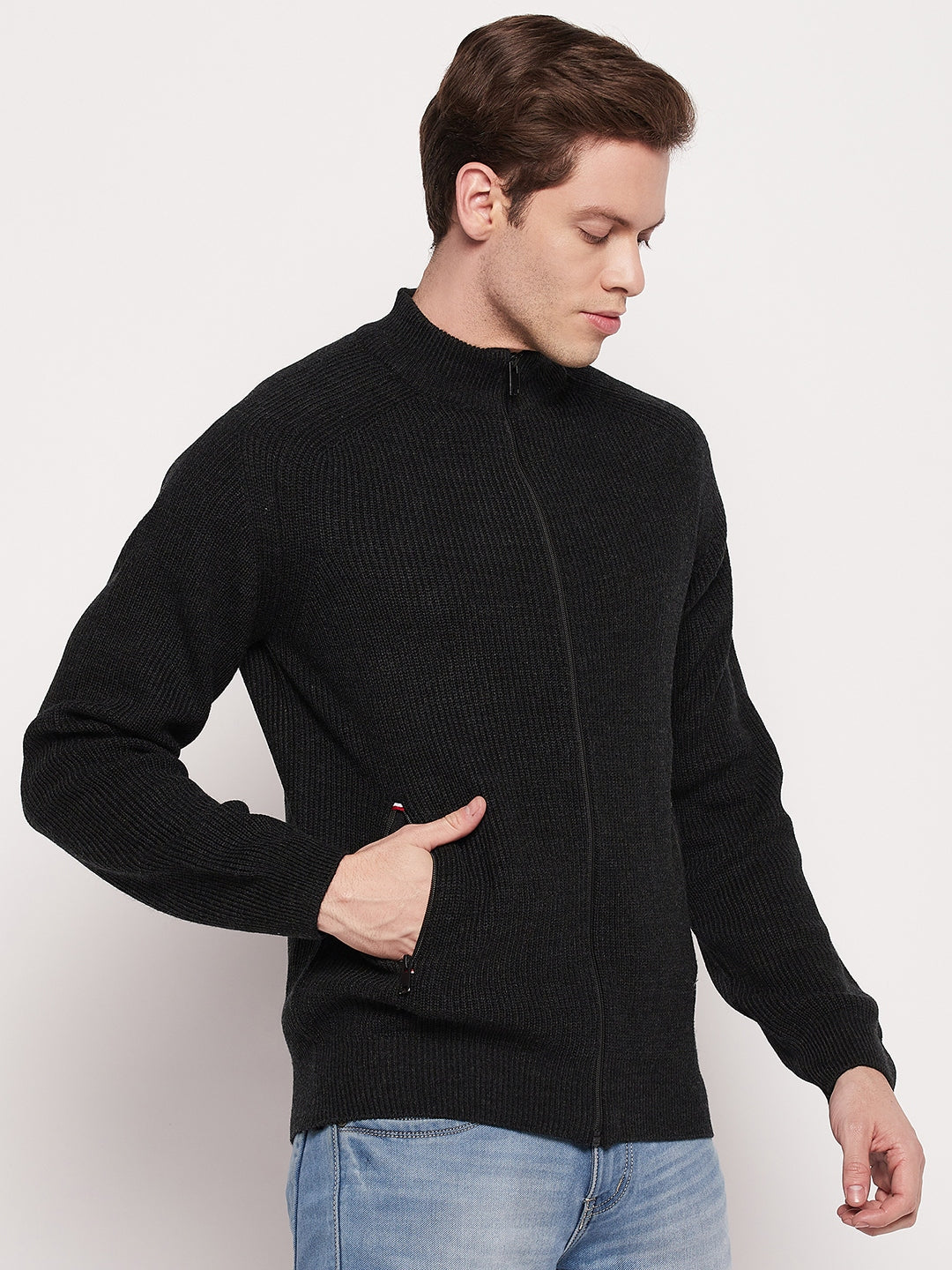 Cantabil Men Anthra Melange Sweater (7057432739979)
