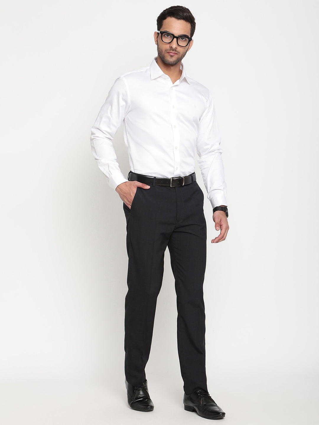 Cantabil Men's Navy Formal Trousers (6793230221451)