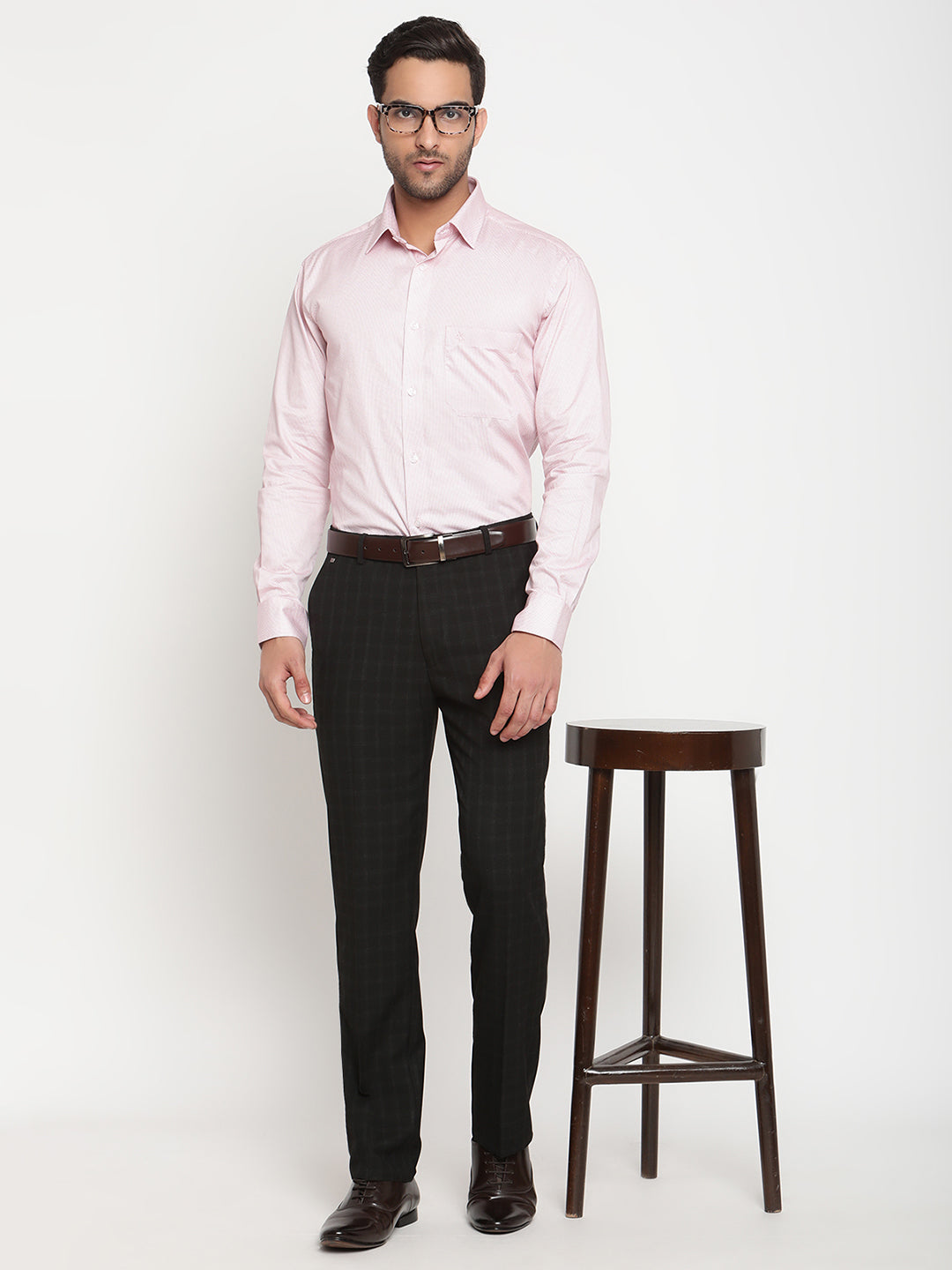 Cantabil Men's Black Formal Trousers (6794678403211)