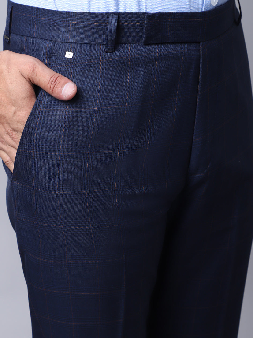 Cantabil Men's Navy Formal Trousers (7018642505867)