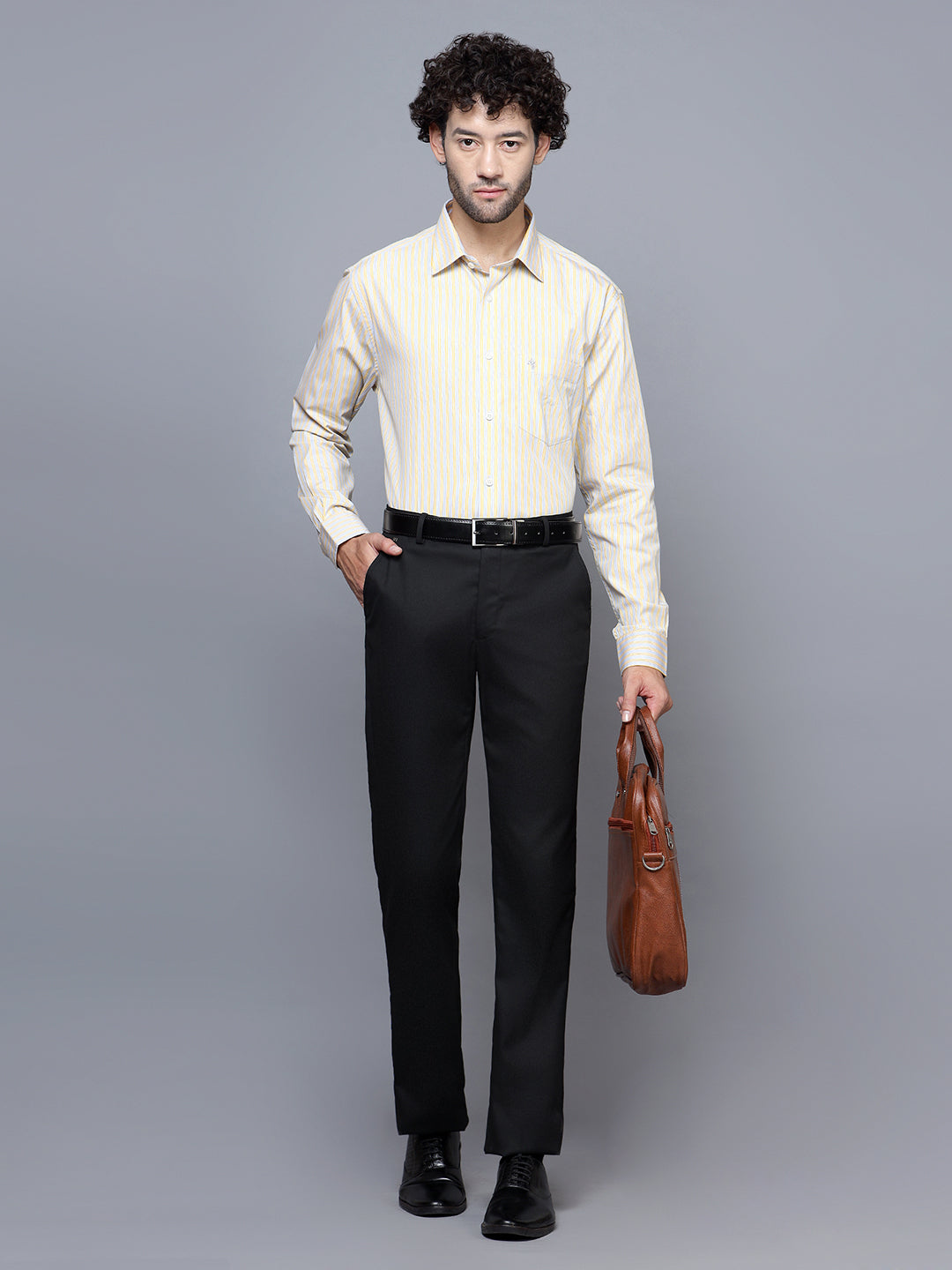 Cantabil Men Black Formal Trouser (7121530421387)