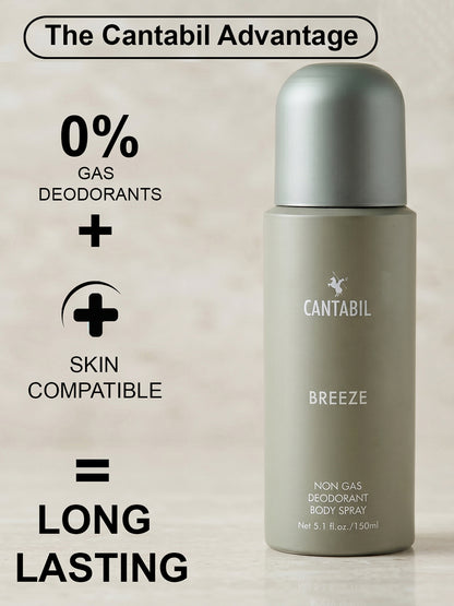 Cantabil Unisex Breeze Deodorant Spray Pack of 3 | 450ml