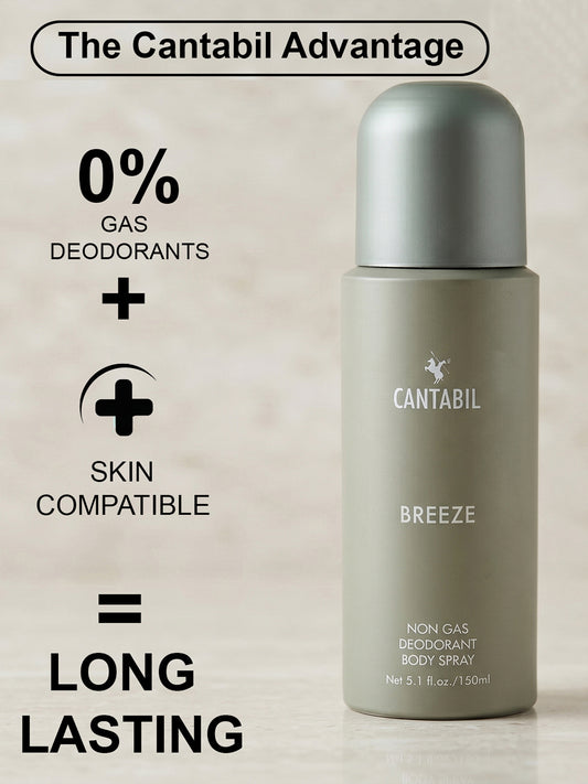 Cantabil Unisex Breeze Deodorant Spray Pack of 3 | 450ml