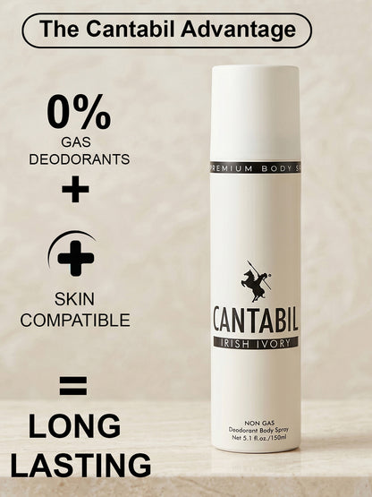 Cantabil Unisex Irish Ivory Deodorant Spray Pack of 3 | 450ml