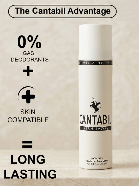 Cantabil Unisex Irish Ivory Deodorant Spray Pack of 3 | 450ml