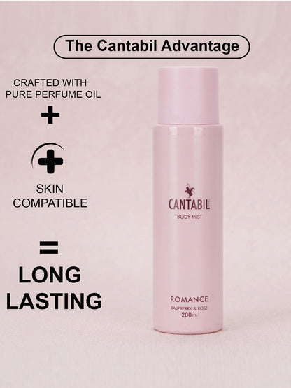 Unisex Romance (Raspberry & Rose) -Pink Body Mist - Pack of 2 ( 200 ml each )