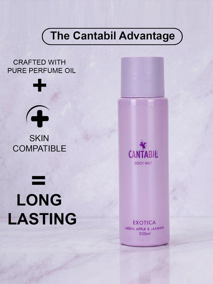 Luxury Long Lasting Exotica & Blossom Body Spray Mist for Men & Women | Pack of 2 x 200ml