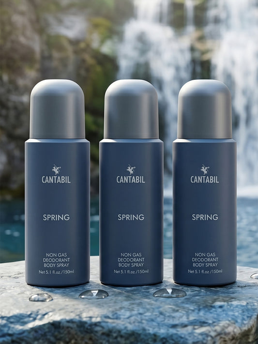 Cantabil Unisex Spring Deodorant Spray Pack of 3 | 450ml