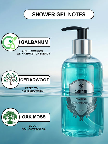 Luxury Marine Shower Gel for Men & Women | Pack of 2 x 200ml Each | Unisex Bodywash | Deep Cleansing, Hydrating, Moisturising | Suitable for All Skin Types