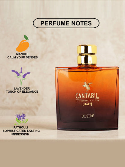 Cantabil Unisex Desire Perfume Long Lasting Fragrance | 100 ml