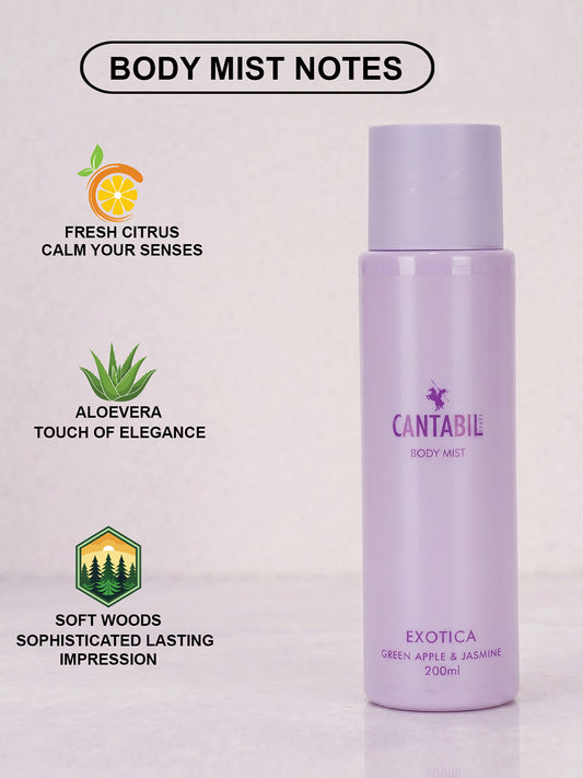 Luxury Long Lasting Exotica & Blossom Body Spray Mist for Men & Women | Pack of 2 x 200ml