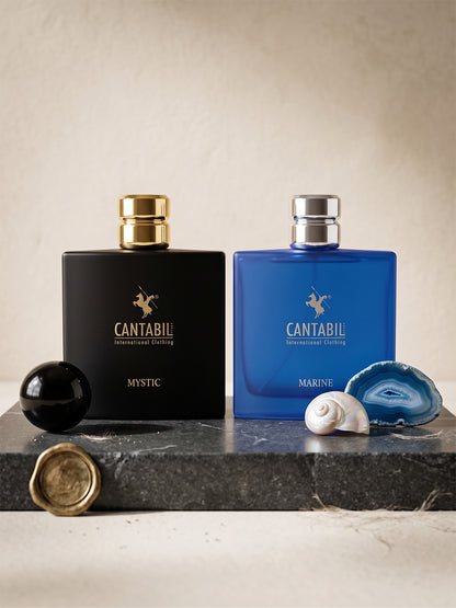 Cantabil Luxury Long Lasting Mystic & Marine Perfume for Men & Women | 2x100ml with Lemon, Jasmine & Musk | Eau De Parfum