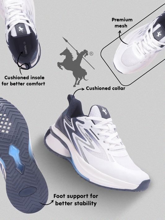 Casual Shoes for Men l Lightweight & Comfortable with Cushioned Insole Mesh Upper Phylon Sole Lace-Up Closure