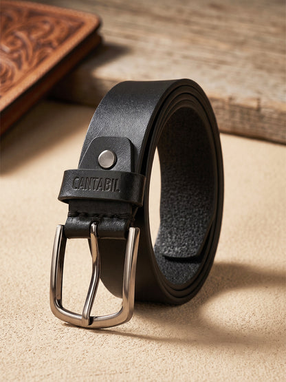 Men's Black Solid Formal Belt