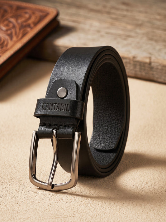 Men's Black Solid Formal Belt
