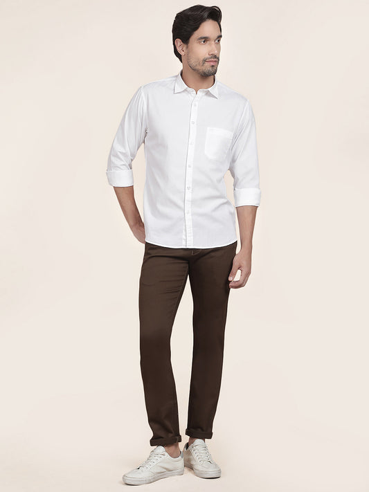 Casual Shirt for Men l Breathable & Soft with Color Fastness Slim Fit Cotton Fabric Solid Pattern