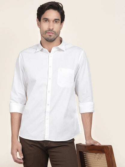 Casual Shirt for Men l Breathable & Soft with Color Fastness Slim Fit Cotton Fabric Solid Pattern