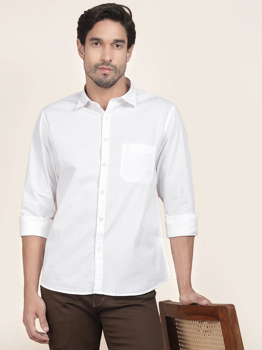 Casual Shirt for Men l Breathable & Soft with Color Fastness Slim Fit Cotton Fabric Solid Pattern