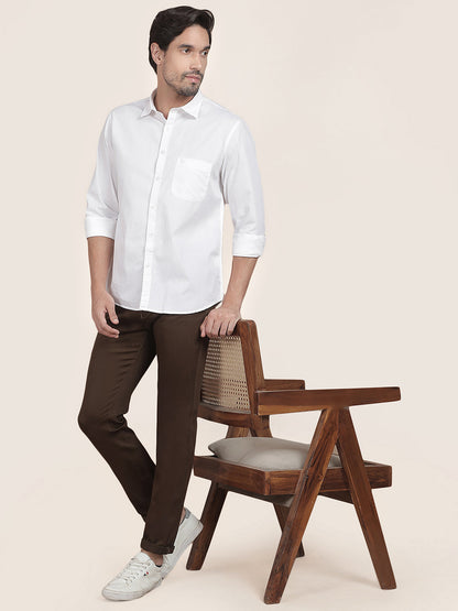 Casual Shirt for Men l Breathable & Soft with Color Fastness Slim Fit Cotton Fabric Solid Pattern