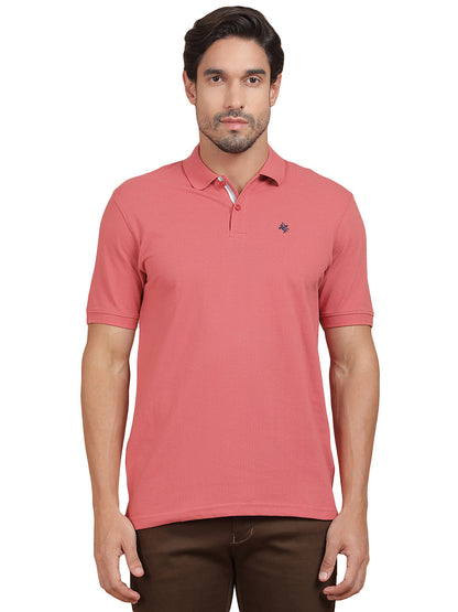 T-Shirt for Men | Breathable & Soft with Color Fastness Regular Fit Polo Neck Poly Cotton Fabric Solid Pattern