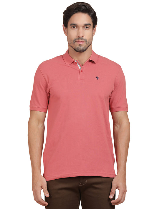 T-Shirt for Men | Breathable & Soft with Color Fastness Regular Fit Polo Neck Poly Cotton Fabric Solid Pattern