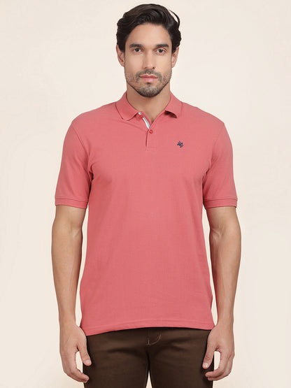 T-Shirt for Men | Breathable & Soft with Color Fastness Regular Fit Polo Neck Poly Cotton Fabric Solid Pattern