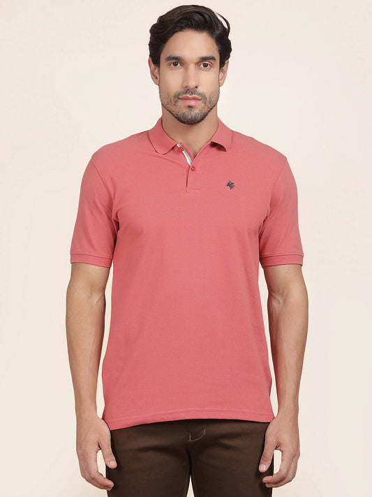 T-Shirt for Men | Breathable & Soft with Color Fastness Regular Fit Polo Neck Poly Cotton Fabric Solid Pattern