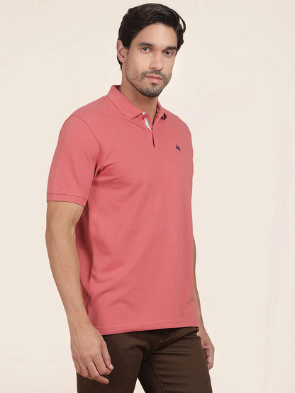 T-Shirt for Men | Breathable & Soft with Color Fastness Regular Fit Polo Neck Poly Cotton Fabric Solid Pattern
