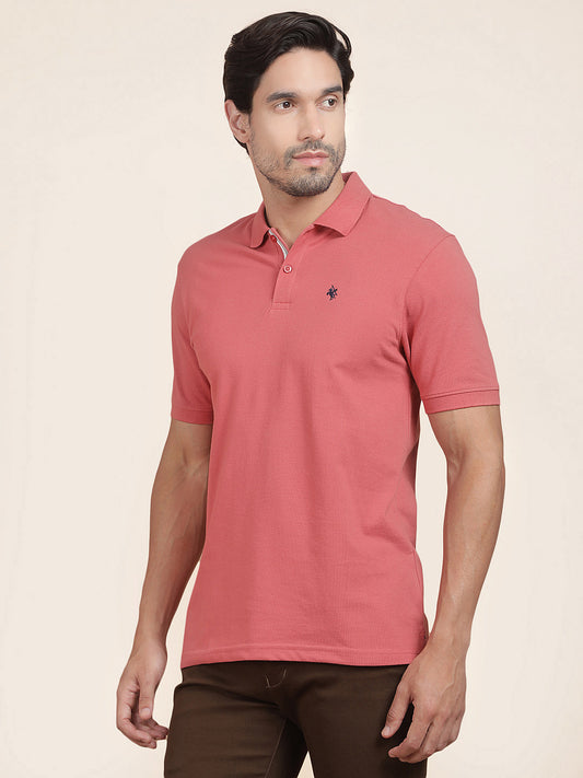 T-Shirt for Men | Breathable & Soft with Color Fastness Regular Fit Polo Neck Poly Cotton Fabric Solid Pattern